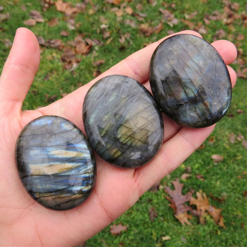 Vibrant Excellent Both-side Flashy Rainbow Labradorite Palm, with