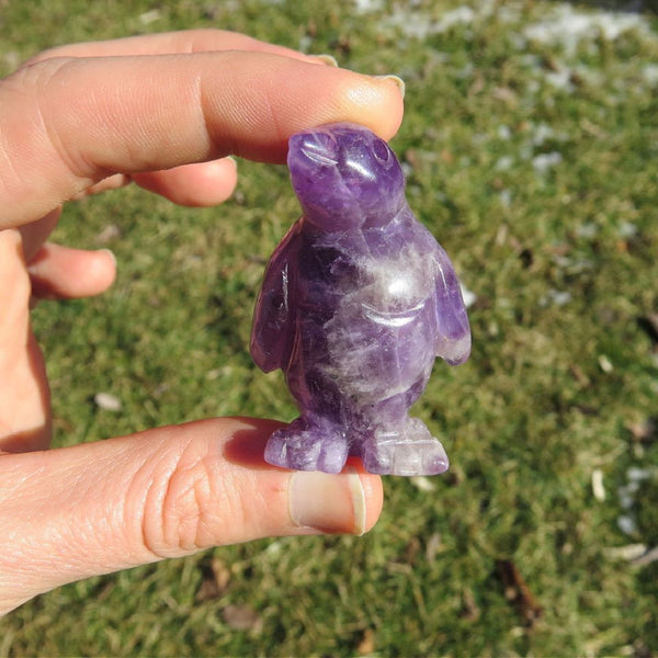 Amethyst Crystal Penguin Carving