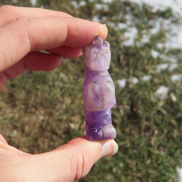 Amethyst Crystal Unicorn Carving 2" | Purple Stone Unicorn Figurine