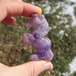 Amethyst Crystal Unicorn Carving