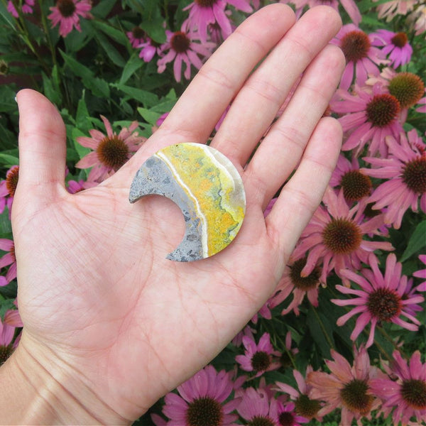 Bumble Bee Jasper Crystal Moon Cabochon