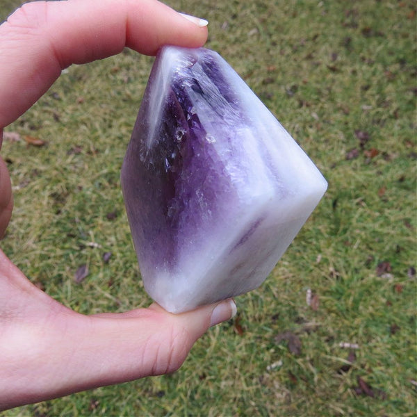 Chevron Amethyst Crystal Freeform Decor