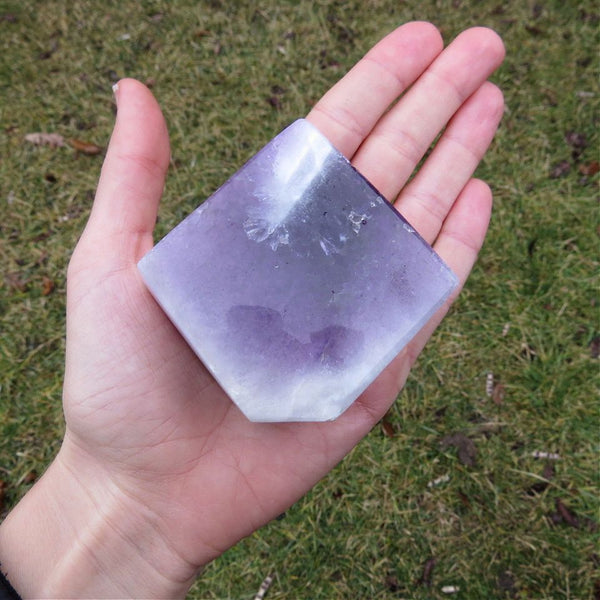 Chevron Amethyst Crystal Decor