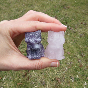 Crystal Cat Animal Stone Carving