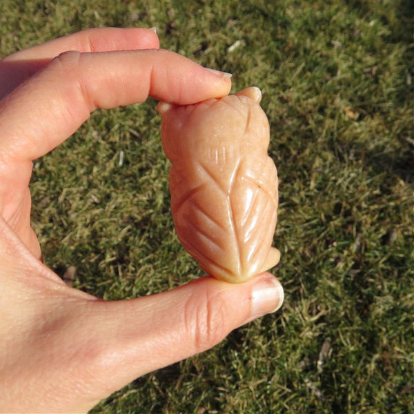 Orange Calcite Crystal Owl Figurine