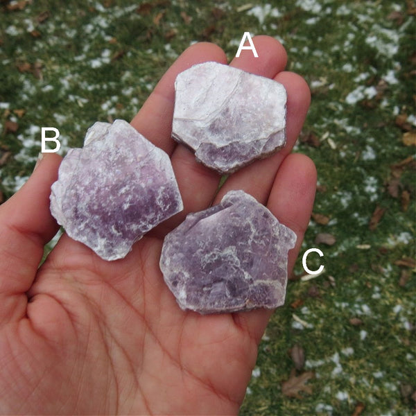 Raw Lepidolite Crystal Slice | Stone for Anxiety & Stress