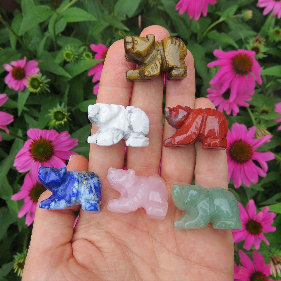 Mini Crystal Bear Carving