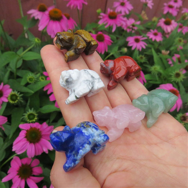 Mini Crystal Bear Animal Stone Carving