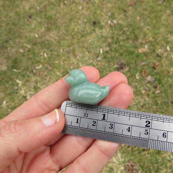 Mini Crystal Duck Carving 1" Stone Animal Figurine