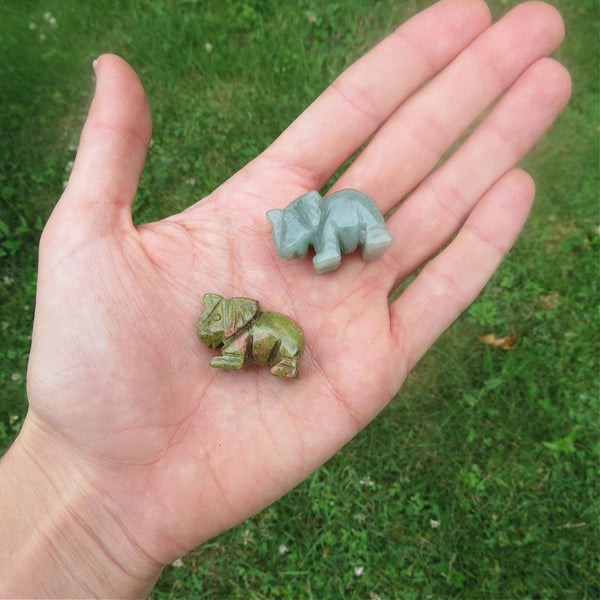 Crystal Elephant Carvings