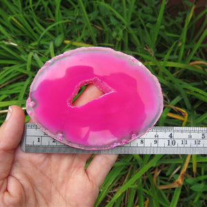 Pink Druzy Agate Crystal Slice 3.5"