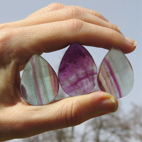 Rainbow Fluorite Crystal Teardrop Stone