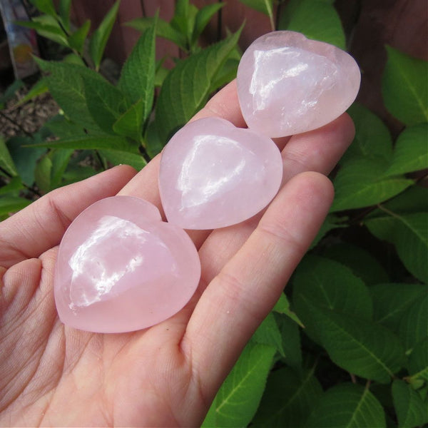 Rose Quartz Crystal Heart Stones