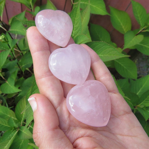 Rose Quartz Crystal Hearts