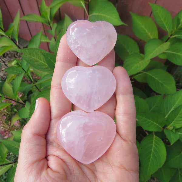 Rose Quartz Crystal Heart Stone Carving