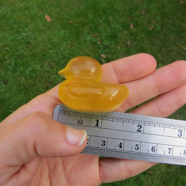 Yellow Fluorite Crystal Duck Figurine 1.5" | Crystal Animal Carving