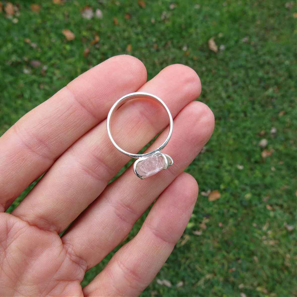 Wire Ring Wire Wrap Gemstone Ring Crystal Ring Raw Quartz 